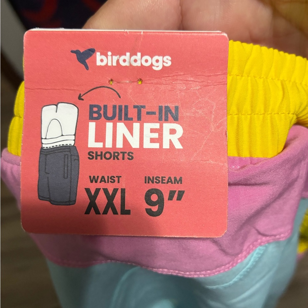Birddogs Swim Trunks - Pink and Yellow